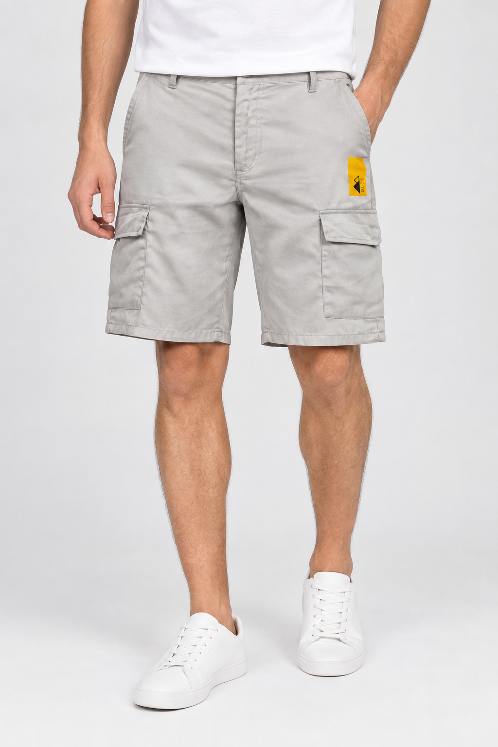 Herren Cargohose im Vintage Look mit lockerer Passform - grau