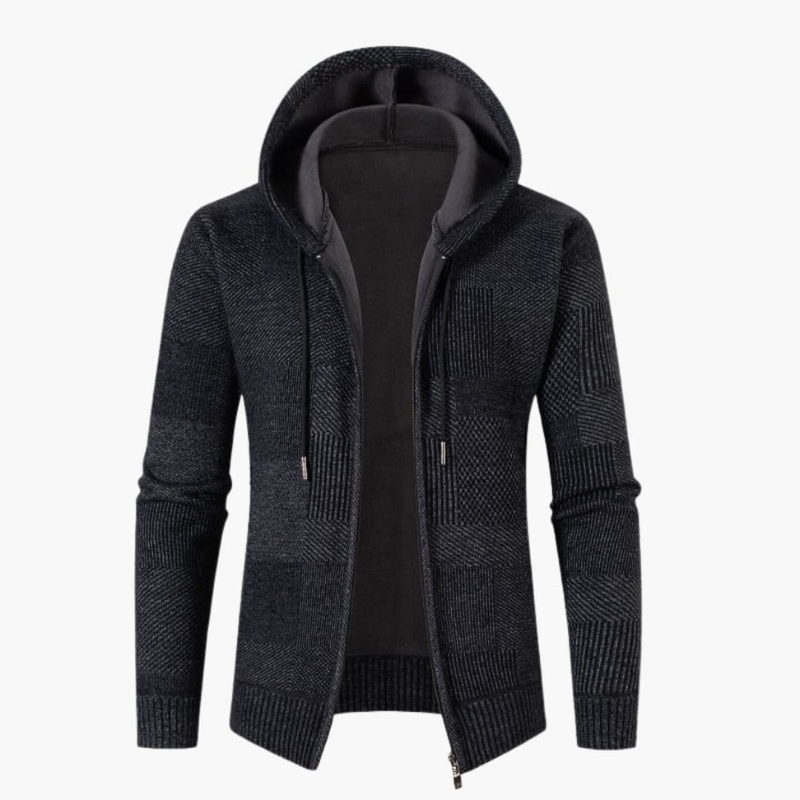 Herren Cardigan mit Strickstruktur - schwarz