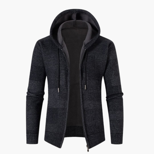 Herren Cardigan mit Strickstruktur - schwarz