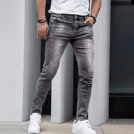 Herren Flared Jeans aus Denim mit ausgestelltem Bein - grau