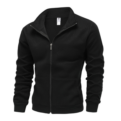Herren Winterjacke mit hohem Kragen - schwarz