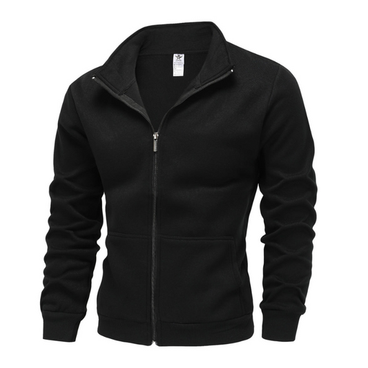 Herren Winterjacke mit hohem Kragen - schwarz