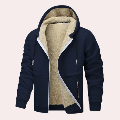 Herren Kapuzenjacke mit gefütterter Innenseite - blau