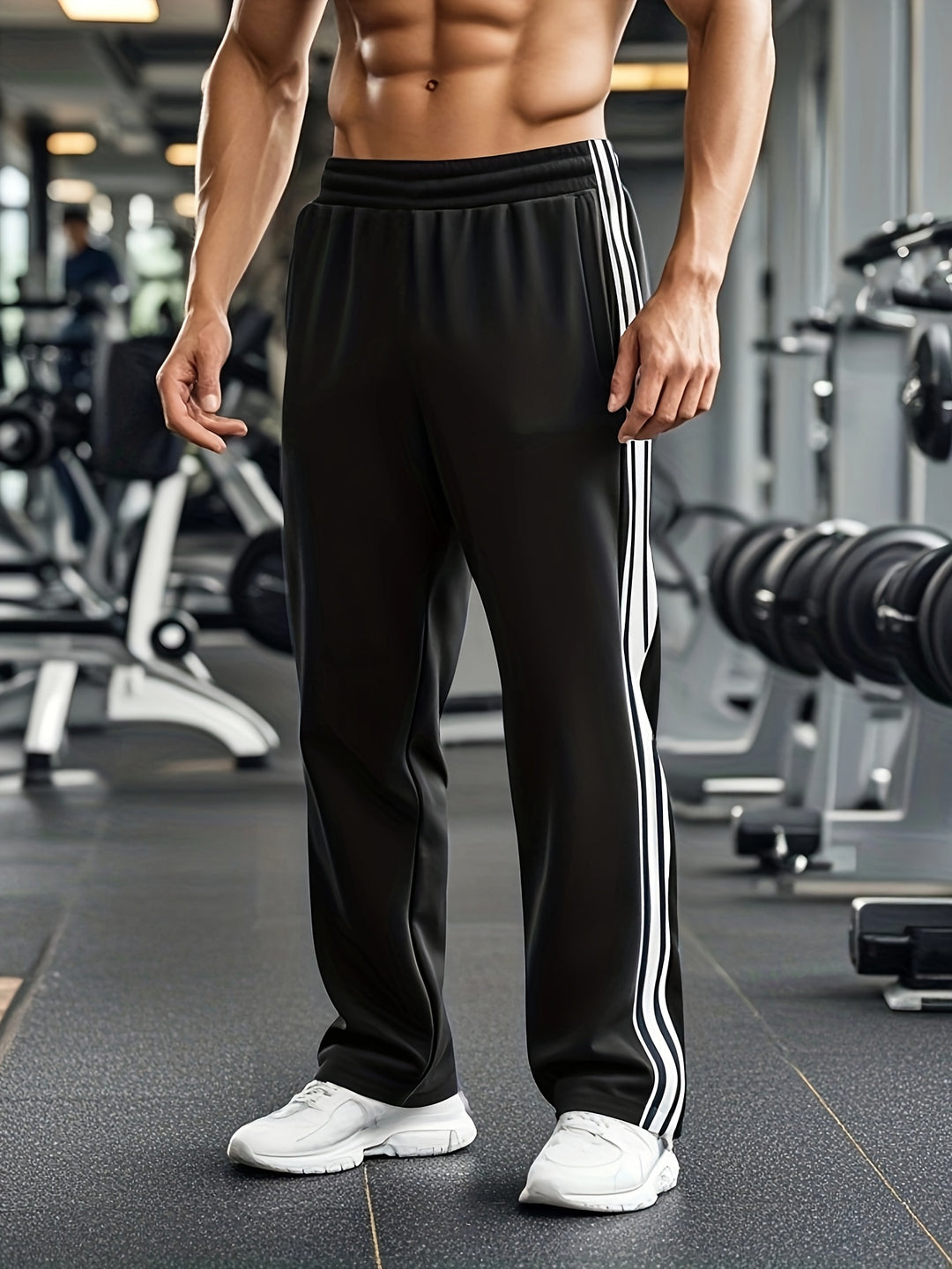 Herren Jogginghose mit Tunnelzug und Bündchen - schwarz