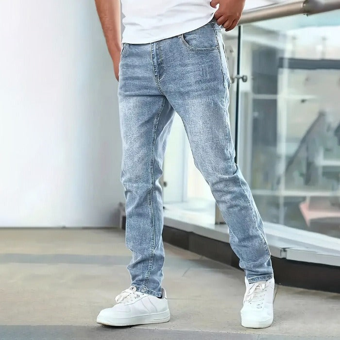 Herren Flared Jeans aus Denim mit ausgestelltem Bein - blau