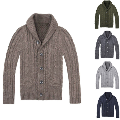 Herren Strickjacke mit Zopfmuster