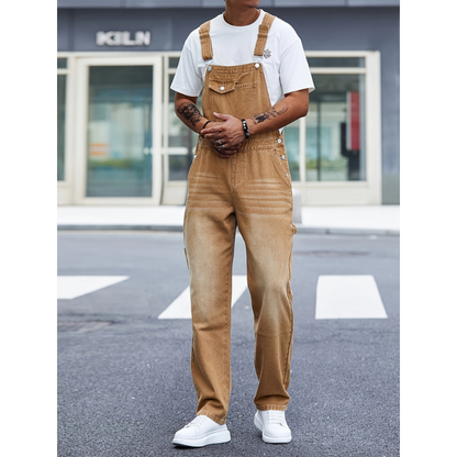 Herren Latzhose mit funktionalem Schnitt - khaki