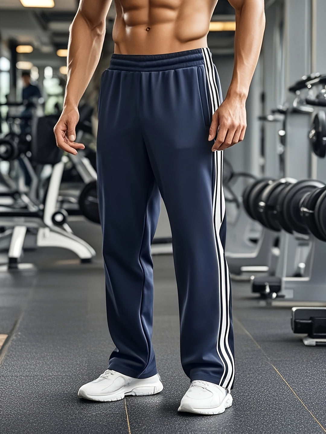 Herren Jogginghose mit Tunnelzug und Bündchen - blau
