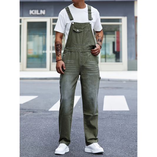 Herren Latzhose mit funktionalem Schnitt - grün