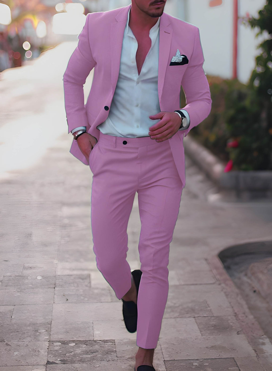 Herren Anzug zweiteilig mit Slim Fit - violett