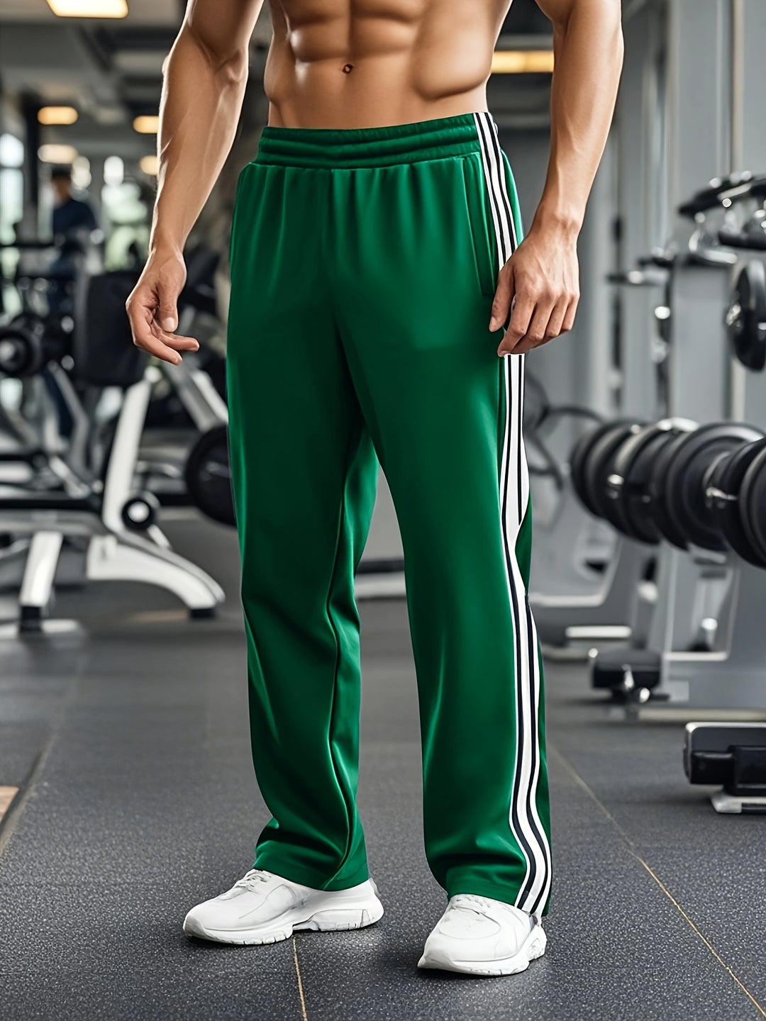 Herren Jogginghose mit Tunnelzug und Bündchen - grün