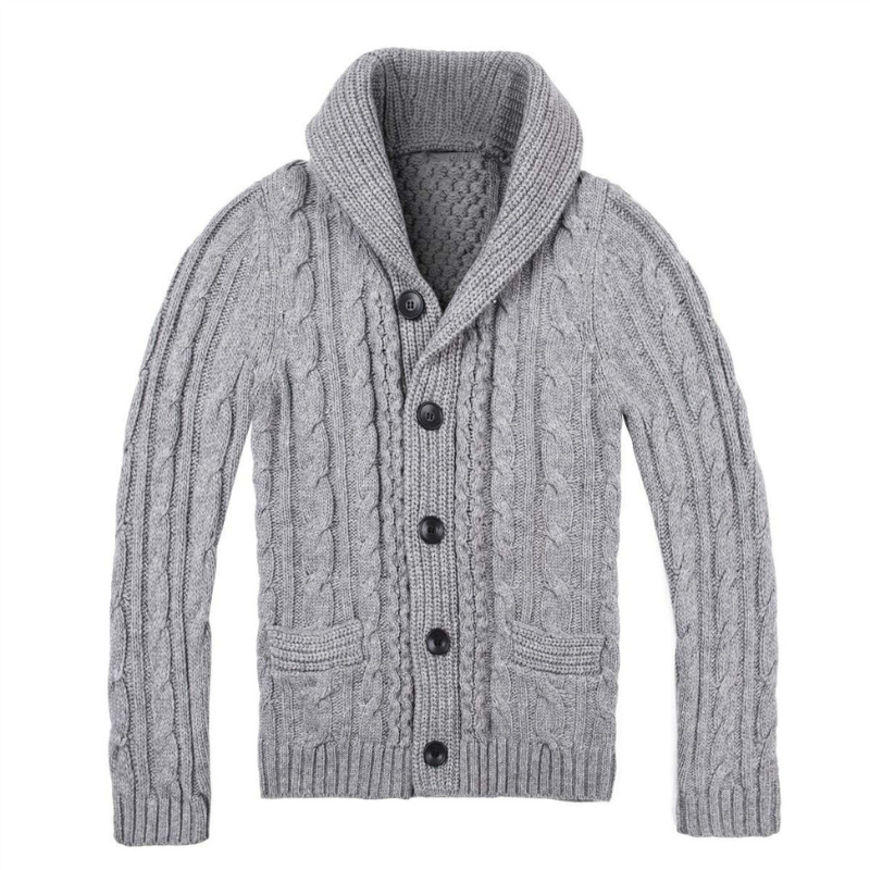 Herren Strickjacke mit Zopfmuster