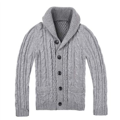 Herren Strickjacke mit Zopfmuster