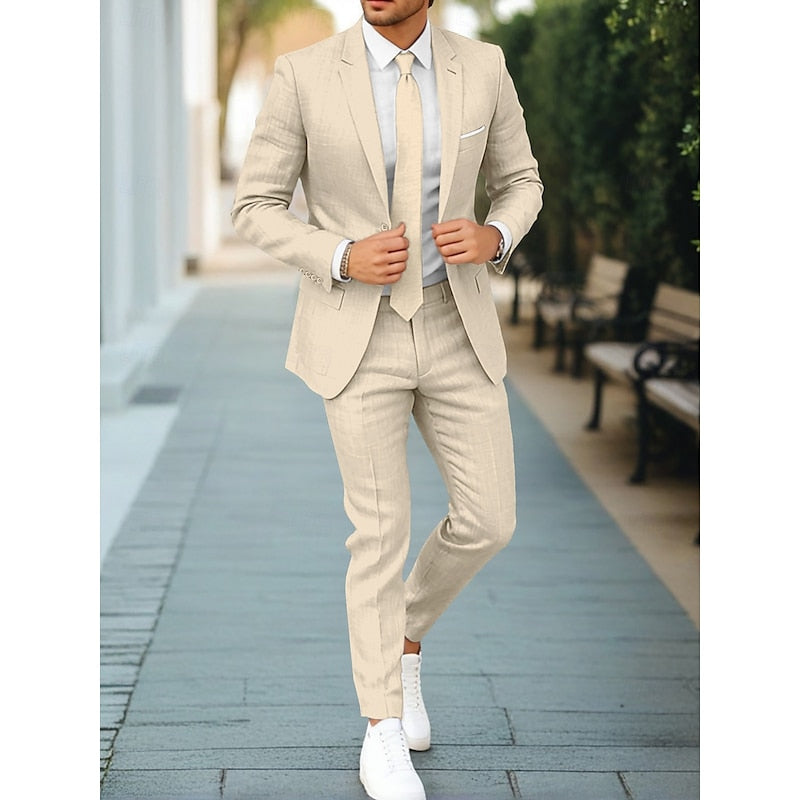 Anzug Herren mit schmaler Passform - beige
