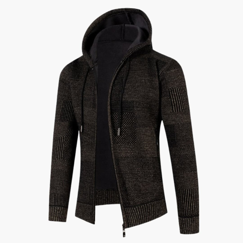 Herren Cardigan mit Strickstruktur - braun