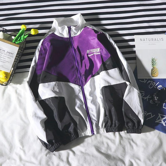 Herren Winterjacke im sportlichen Design - violett