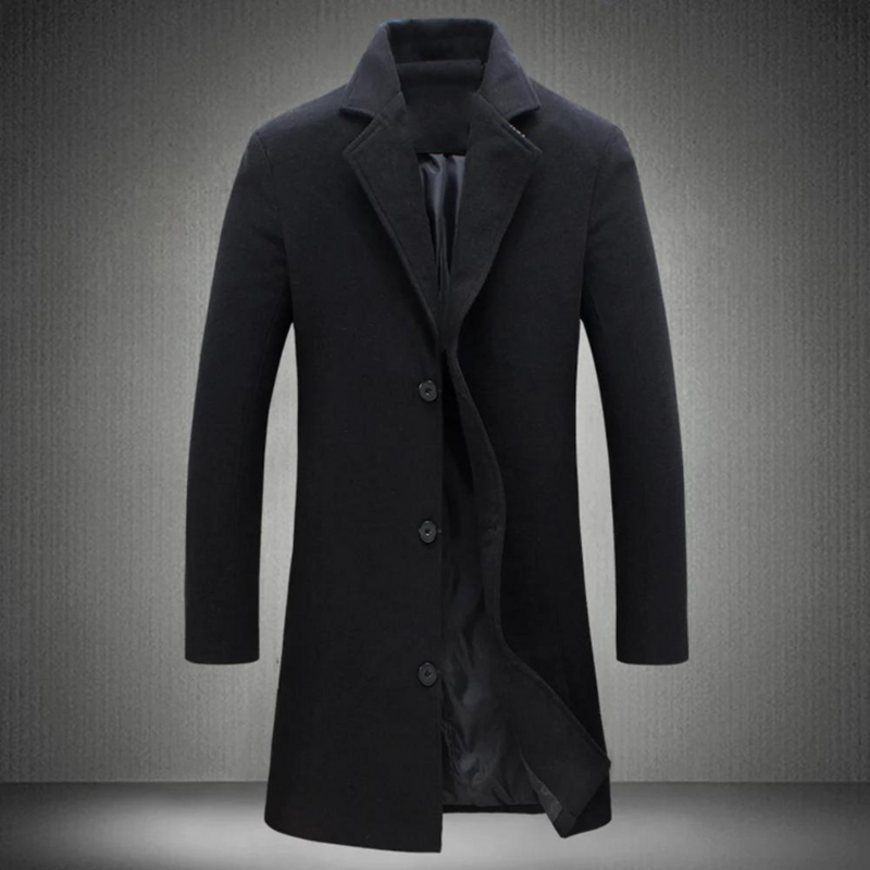 Herren Winterjacke in mittellanger Form - schwarz