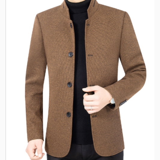Herren Jacke mit Stehkragen im Blazerstil - khaki
