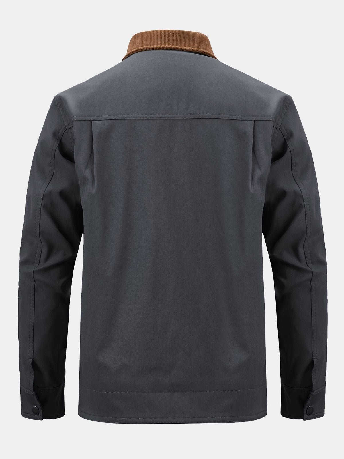 Herren Baumwoll-Reißverschluss-Jacke mit Kord-Kragen – Klassische Regu