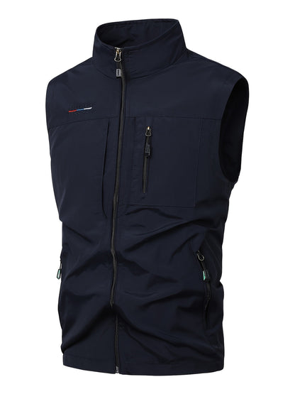 Herren Bodywarmer leicht & schnelltrocknend - Arbeitsweste mit Mehrfac - Blau