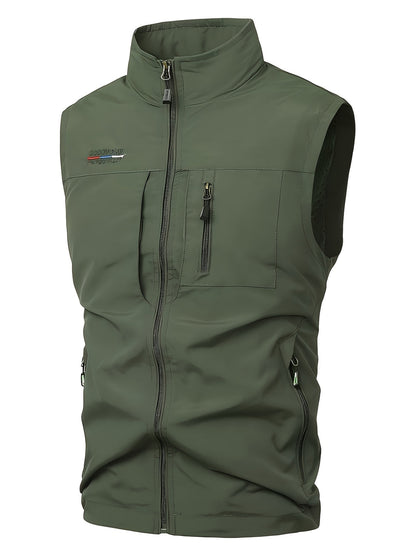 Herren Bodywarmer leicht & schnelltrocknend - Arbeitsweste mit Mehrfac - Grün