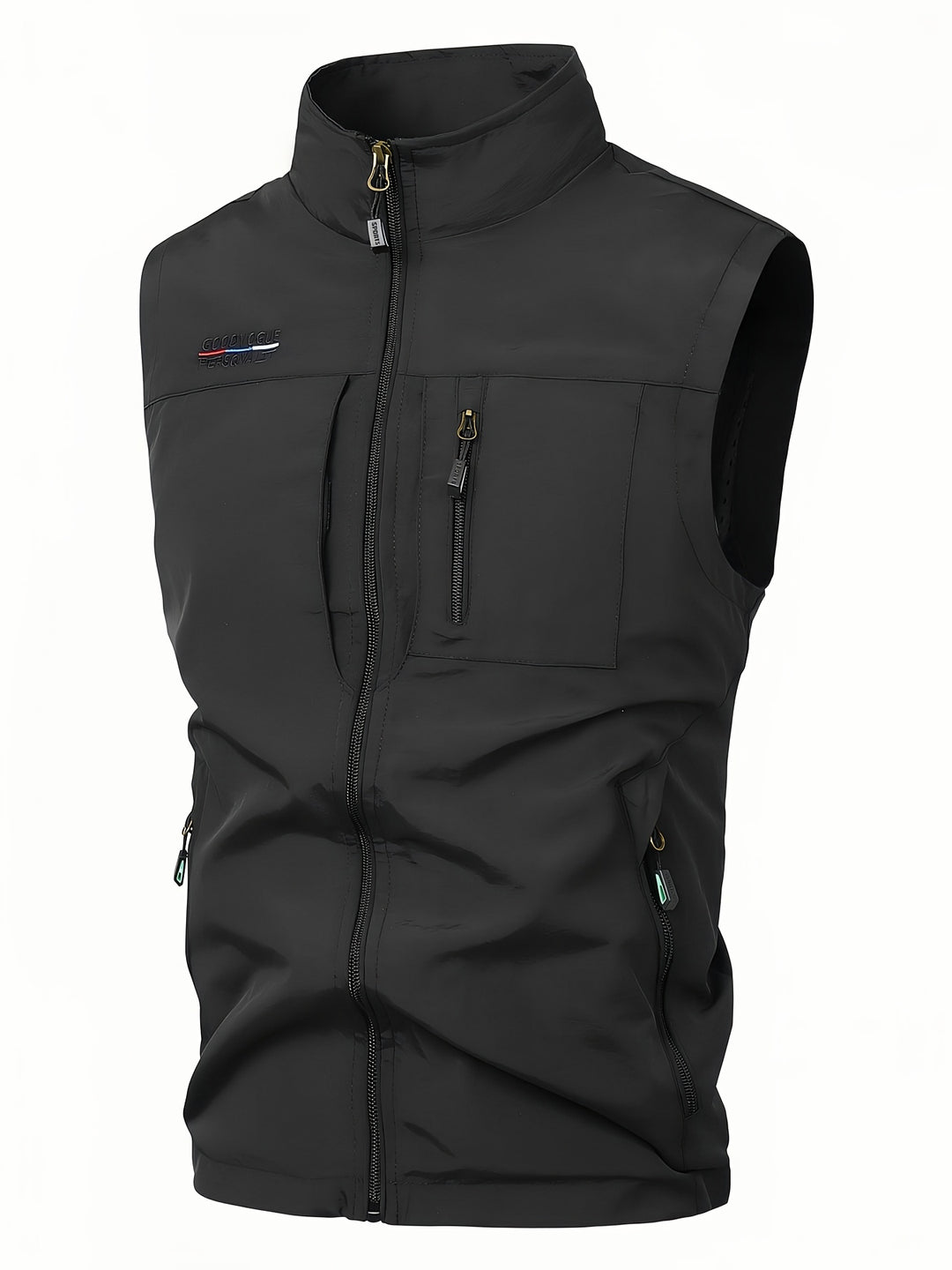 Herren Bodywarmer leicht & schnelltrocknend - Arbeitsweste mit Mehrfac - Schwarz