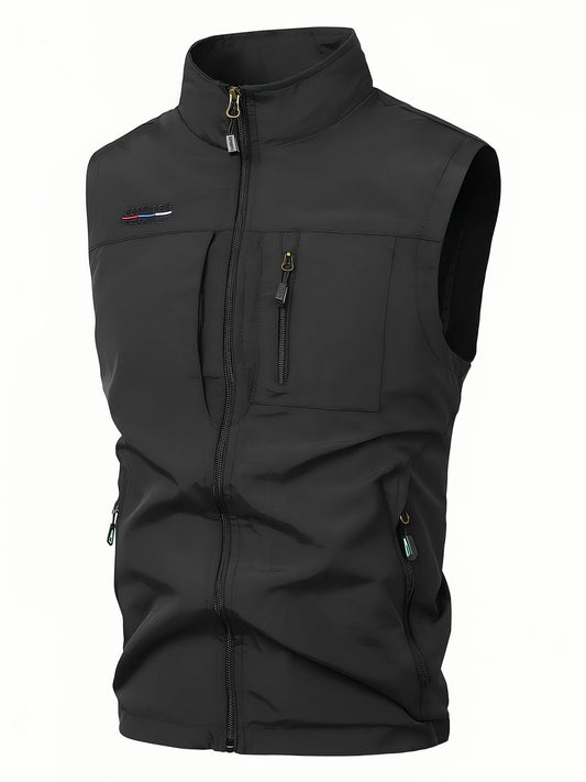Herren Bodywarmer leicht & schnelltrocknend - Arbeitsweste mit Mehrfac - Schwarz