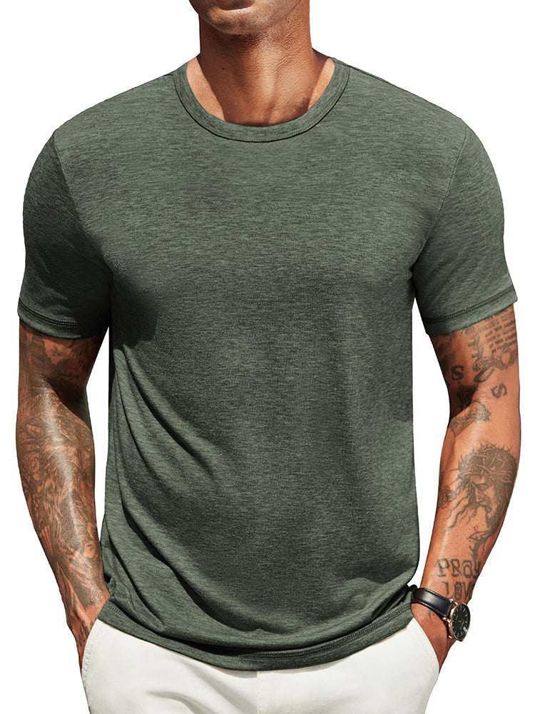 Herren Classic T-Shirt Rundhals - Zeitlos & Atmungsaktiv - Armeegrün