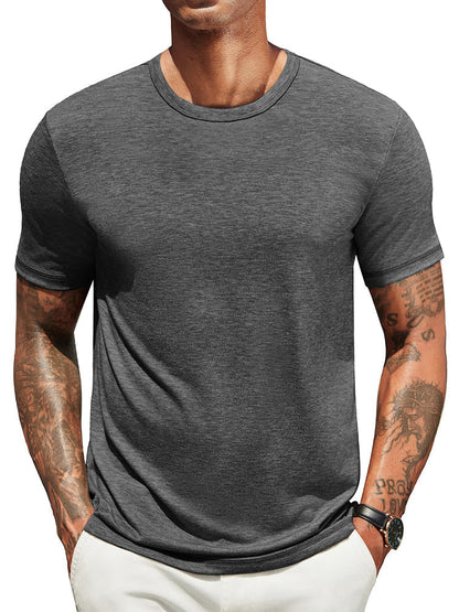 Herren Classic T-Shirt Rundhals - Zeitlos & Atmungsaktiv - Dunkelgrau