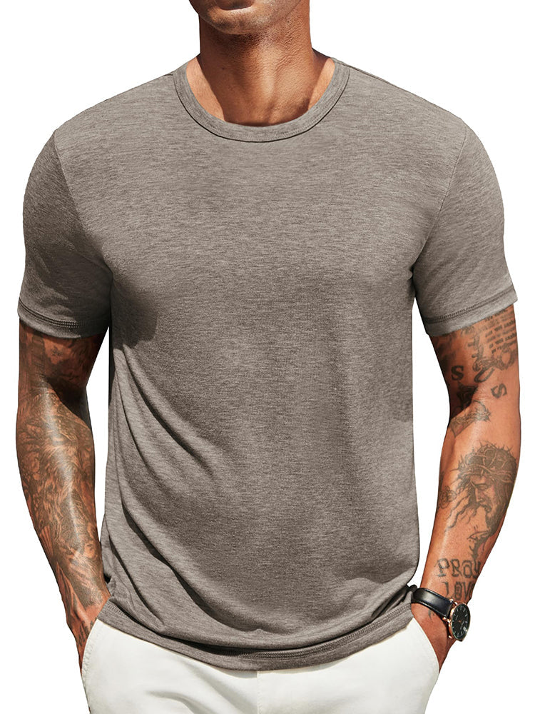 Herren Classic T-Shirt Rundhals - Zeitlos & Atmungsaktiv - Dunkles Khaki