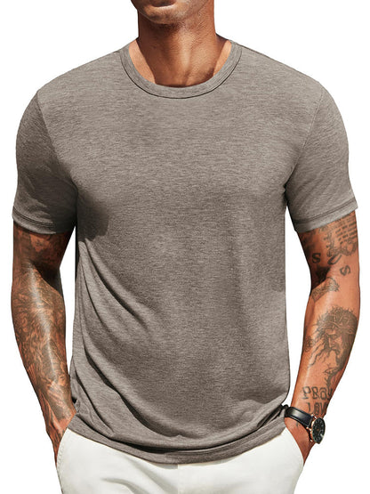Herren Classic T-Shirt Rundhals - Zeitlos & Atmungsaktiv - Dunkles Khaki