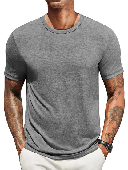 Herren Classic T-Shirt Rundhals - Zeitlos & Atmungsaktiv - Grau