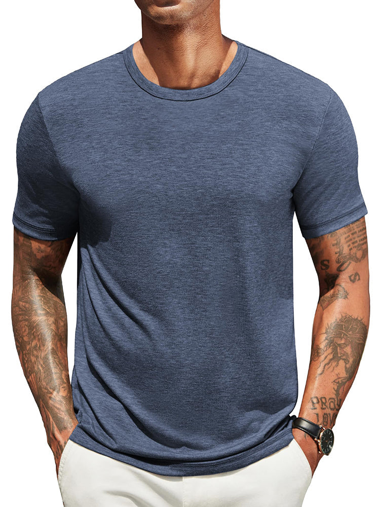 Herren Classic T-Shirt Rundhals - Zeitlos & Atmungsaktiv - Marineblau