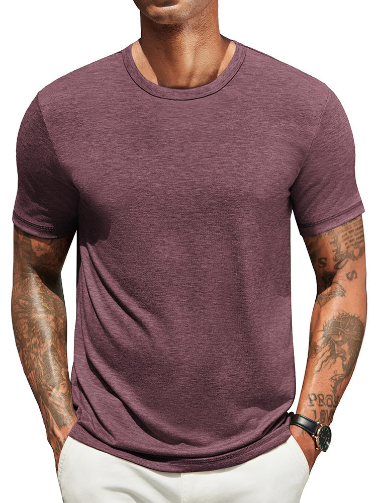 Herren Classic T-Shirt Rundhals - Zeitlos & Atmungsaktiv - Weinrot