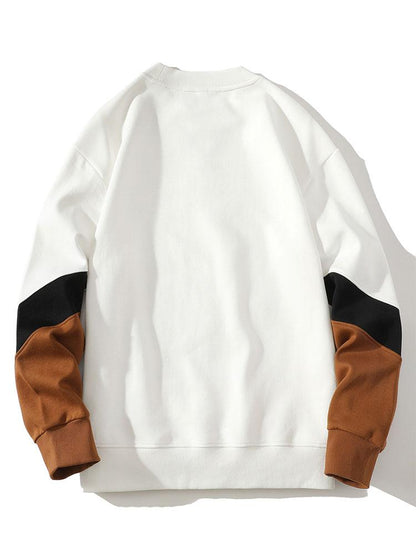 Herren Colorblock Sweatshirt mit Kontrastärmeln – Relaxed Fit