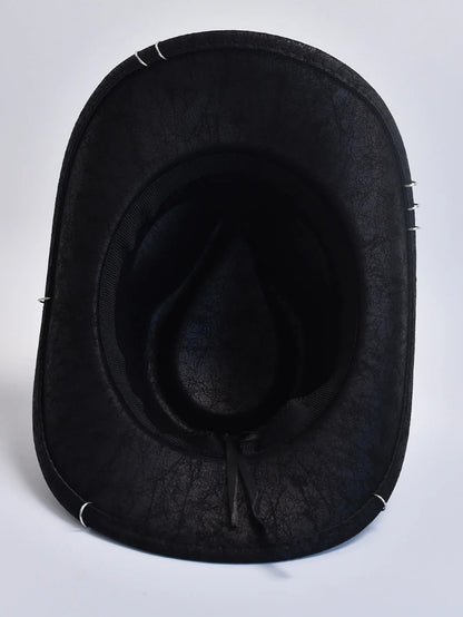 Herren Cowboy Hut mit Totenkopf-Nieten – Rocker Festival Style