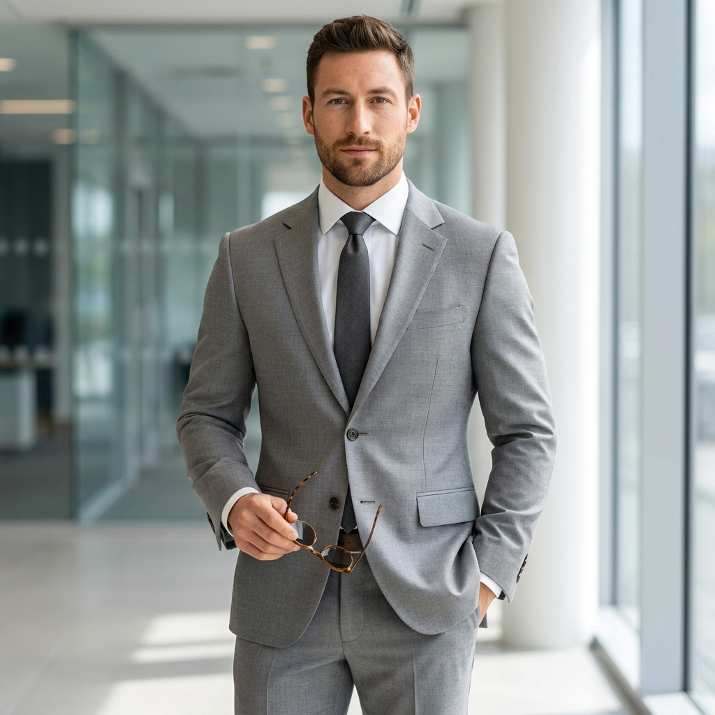 Herren Dreiteiler Anzug mit Weste - Klassischer Schnitt