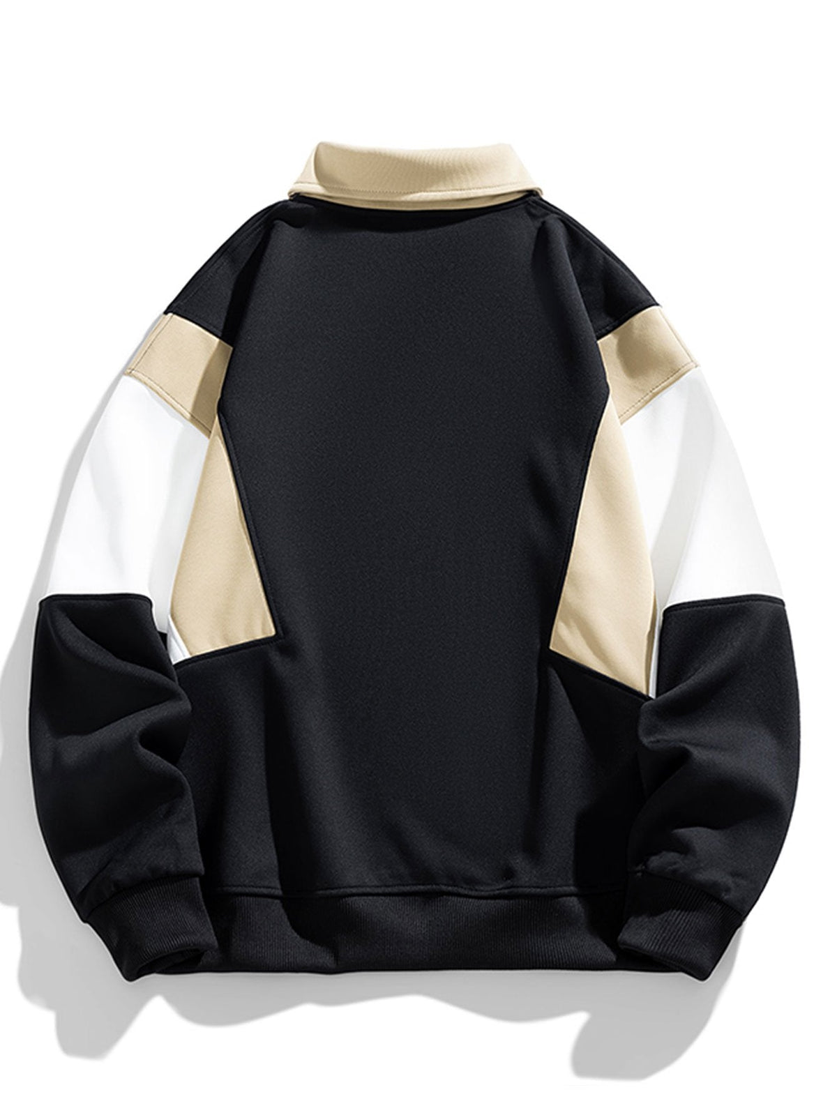 Herren Farbblock Polokragen Sweatshirt – Entspannte Passform