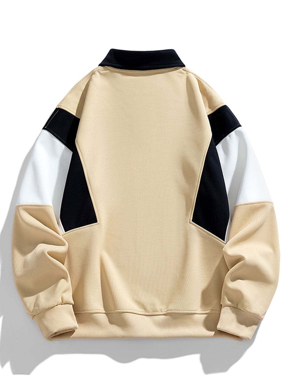 Herren Farbblock Polokragen Sweatshirt – Entspannte Passform