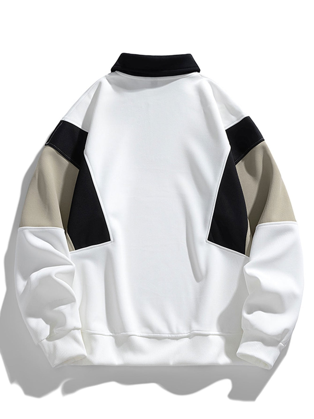 Herren Farbblock Polokragen Sweatshirt – Entspannte Passform
