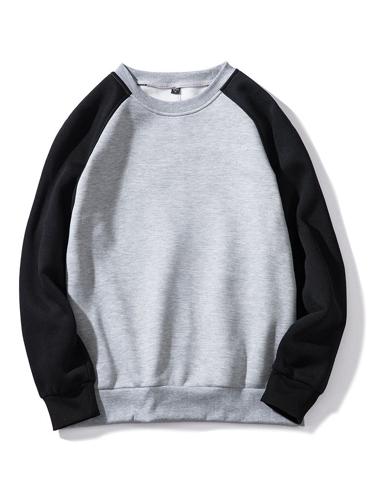 Herren Farbblock Raglan Sweatshirt – Entspannte Passform - Schwarz/Grau