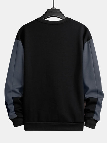 Herren Farbblock Sweatshirt – Entspannte Passform mit Kontrastärmeln