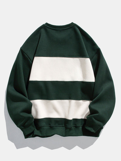 Herren Farbblock Sweatshirt – Entspannte Passform mit Streifen