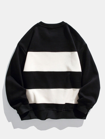 Herren Farbblock Sweatshirt – Entspannte Passform mit Streifen