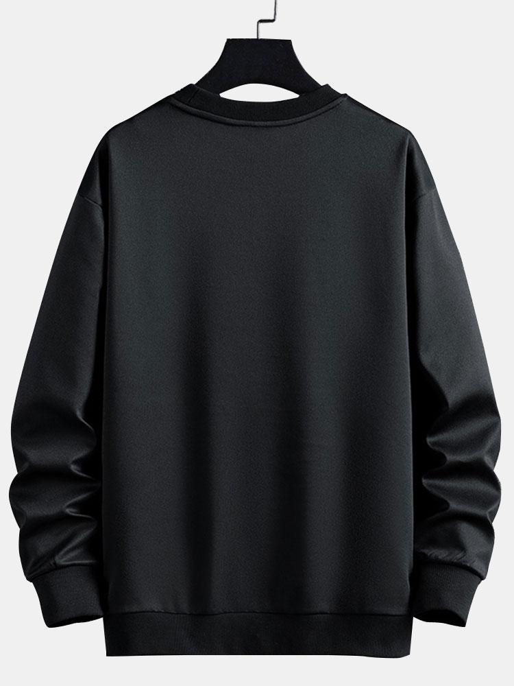 Herren Farbblock Sweatshirt mit geschwungenen Kontrastpaneelen – Relax