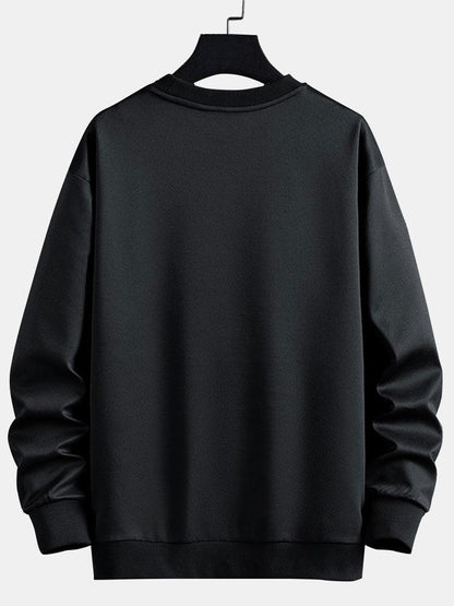 Herren Farbblock Sweatshirt mit geschwungenen Kontrastpaneelen – Relax