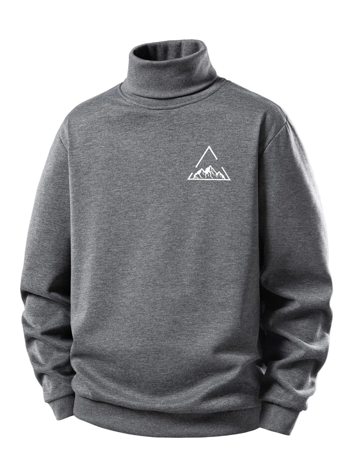 Herren Fleece Rollkragen Sweatshirt – Warme Winterpullover - Grau