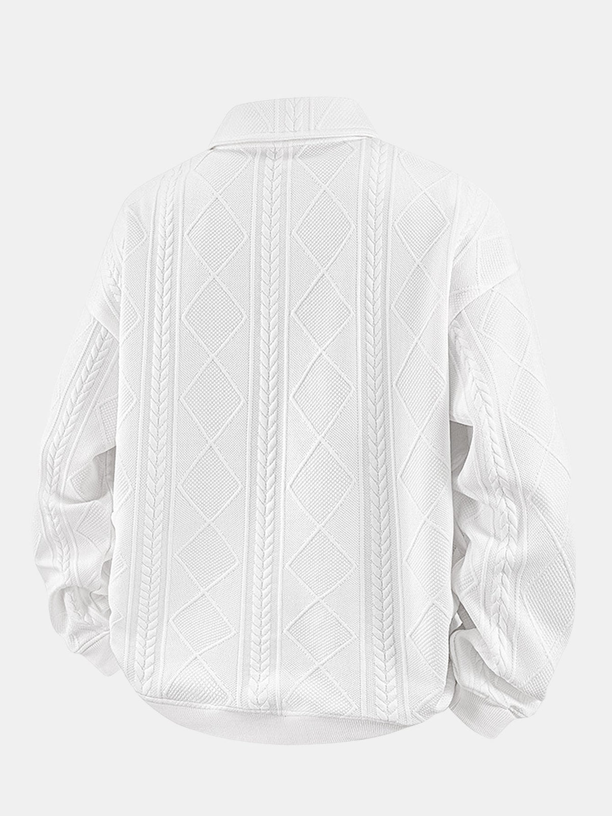Herren Geometrisches Jacquard Polokragen Sweatshirt - Strukturierter P
