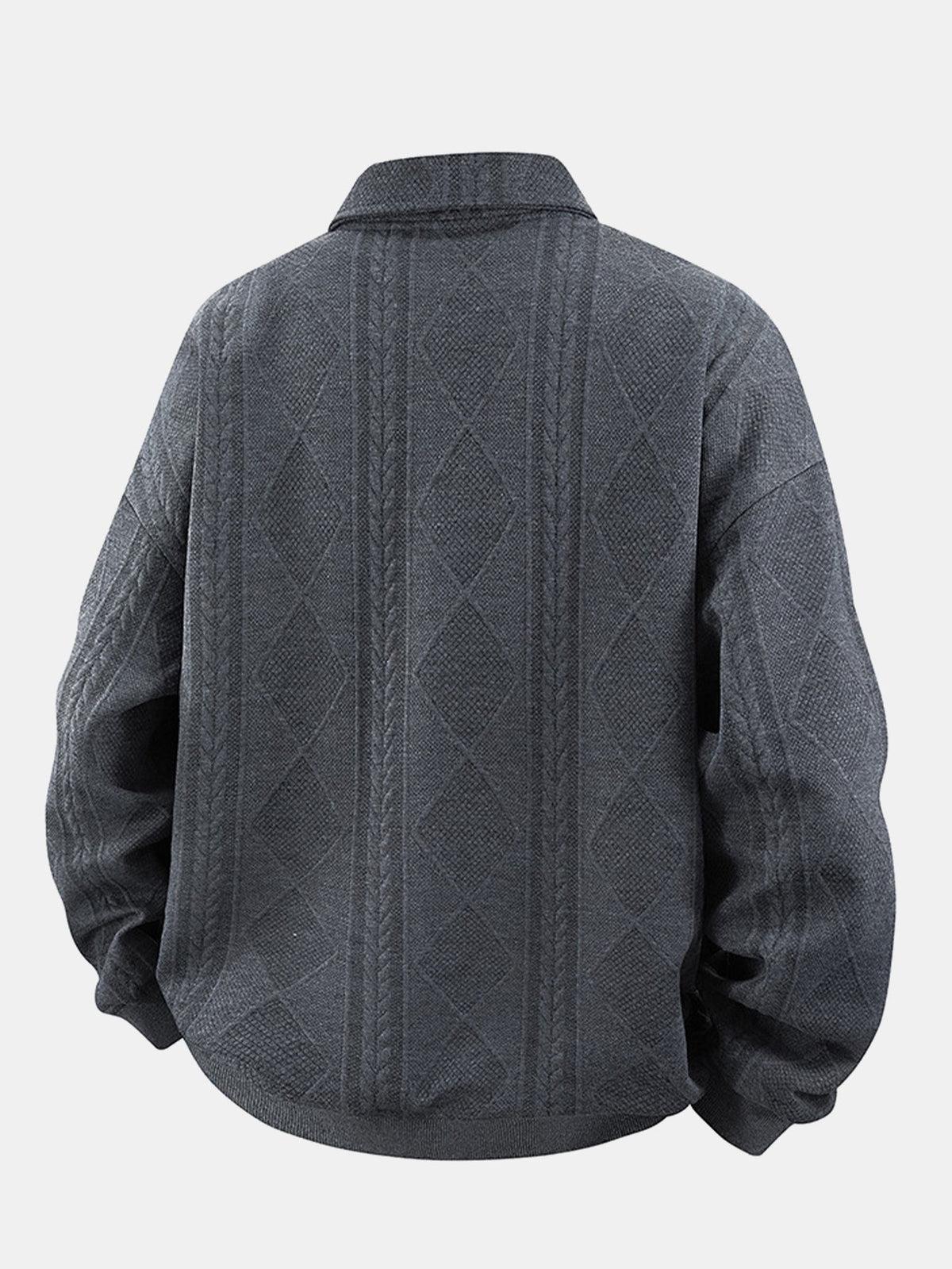 Herren Geometrisches Jacquard Polokragen Sweatshirt - Strukturierter P