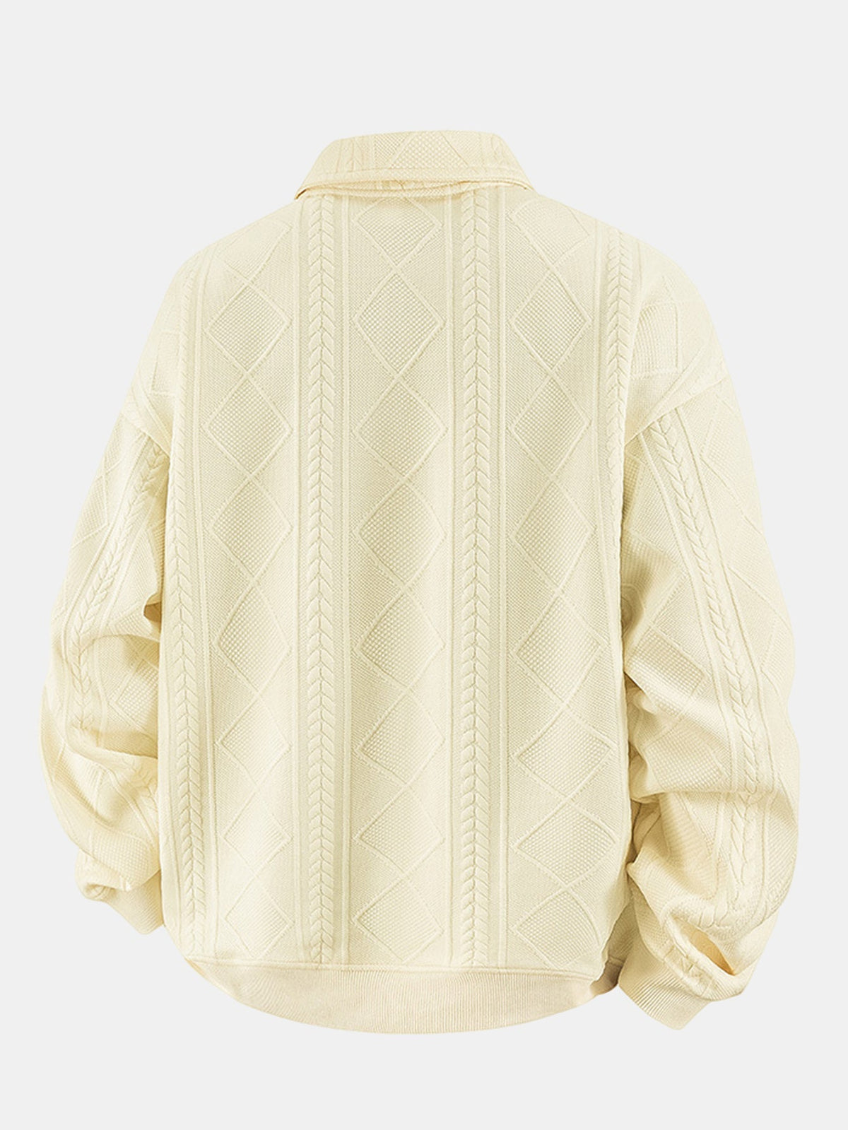 Herren Geometrisches Jacquard Polokragen Sweatshirt - Strukturierter P